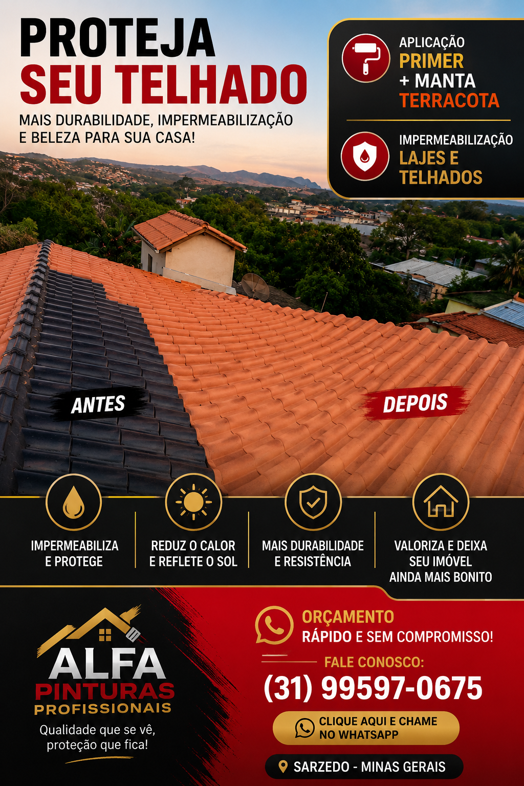 Pintura residencial/impermeabilização telhado — foto 4
