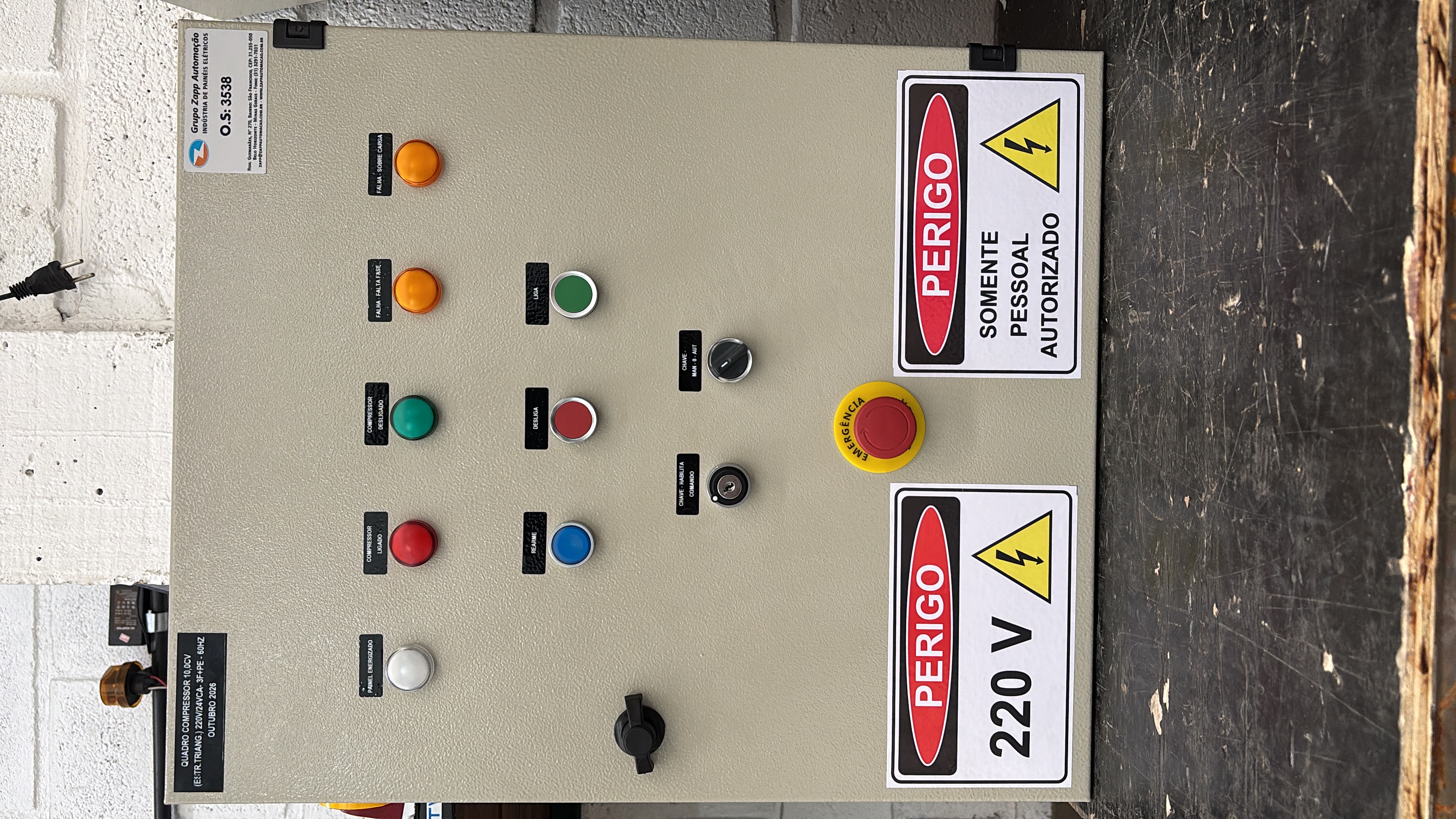 Quadro para Compressor 10CV-220V+PE — foto 1